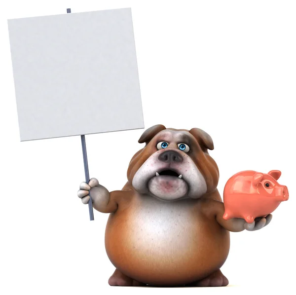 Zeichentrickfigur mit Sparschwein — Stockfoto