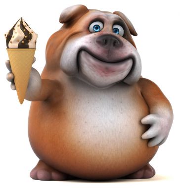 çizgi film karakteri dondurma ile 