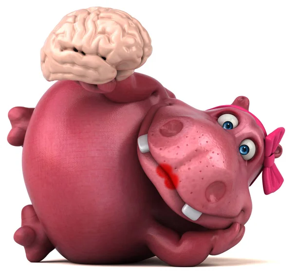 Postać z kreskówki zabawa z mózgu — Zdjęcie stockowe