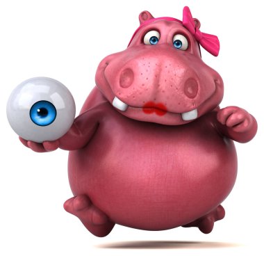 Eğlenceli çizgi film karakteri göz ile  