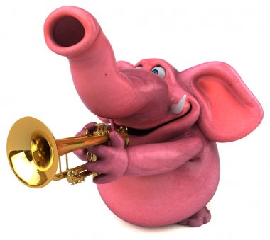 çizgi film karakteri ile müzik enstrümanı 