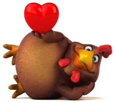 çizgi film karakteri ile kalp 