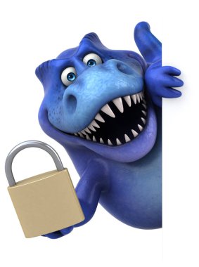 Asma kilit ile eğlenceli çizgi film karakteri  