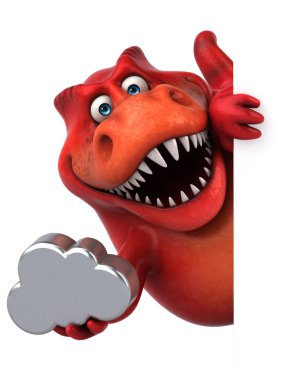 Bulut ile eğlenceli dinozor 