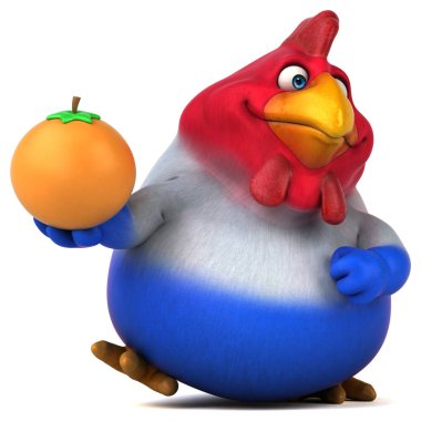 Eğlenceli çizgi film karakteri ile portakal