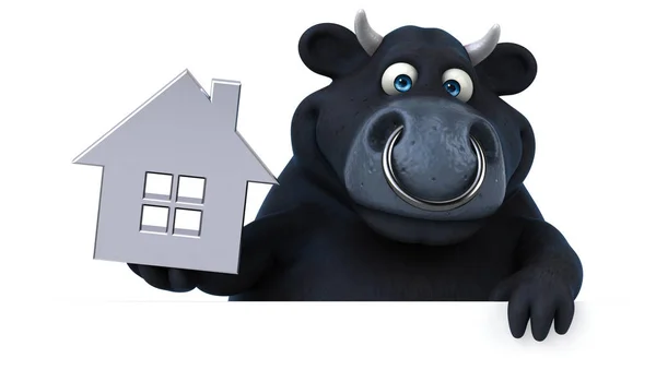 Seriefiguren med hus — Stockfoto