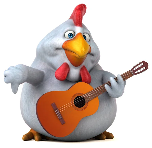 Cartoon character with music instrument — Stock Photo, Image