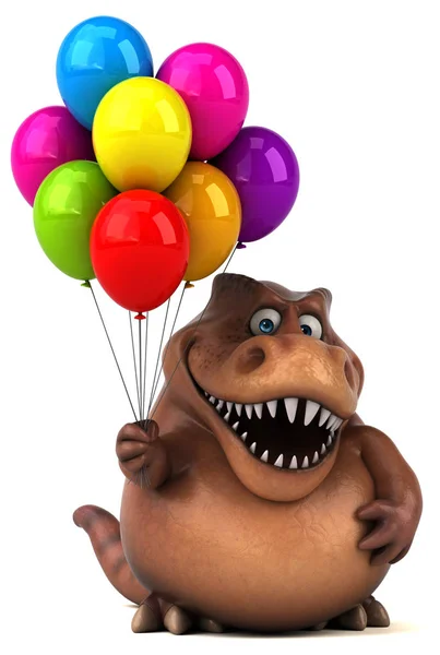 Baloons ile eğlenceli dinozor — Stok fotoğraf