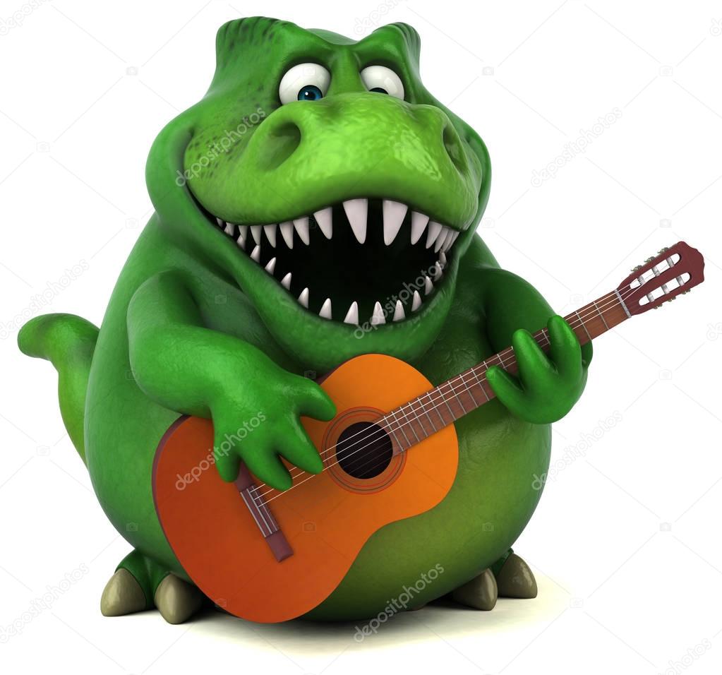 cartoon character with music instrument 