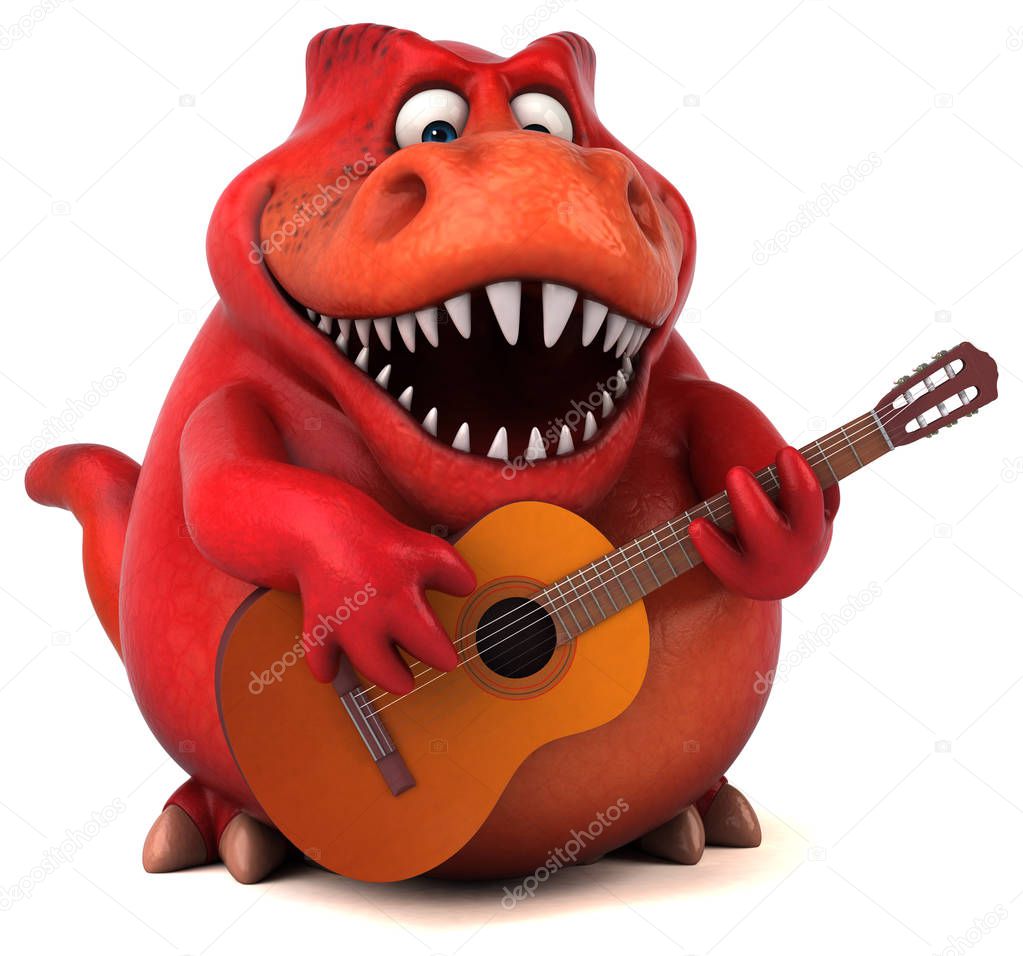 cartoon character with music instrument 