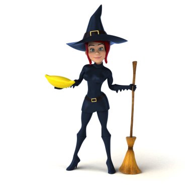 Seksi cadı holding muz