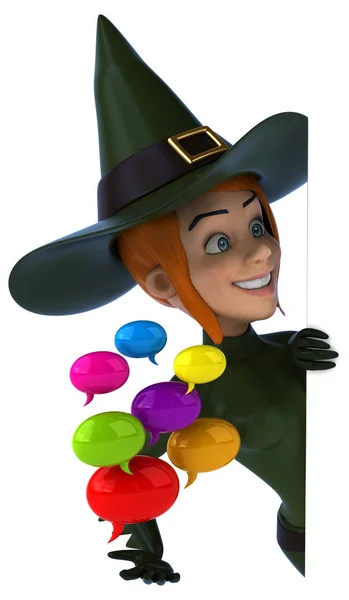 Sexy witch holding bubbles — Stock Photo, Image