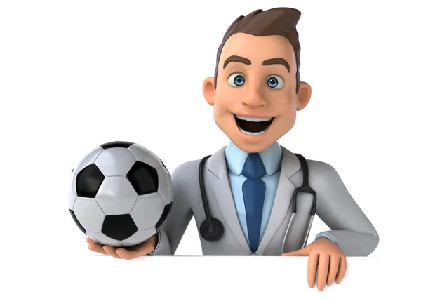 Doctor With Soccer Ball Isolated In White Stock Photo, Picture and