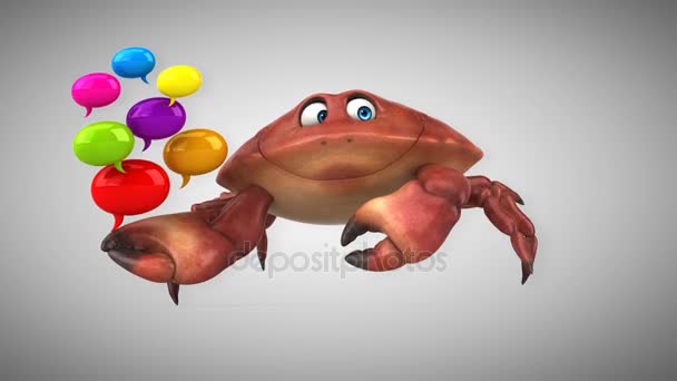 Crab holding bubbles — Stock Video