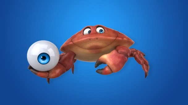 Crab holding eye — Stock Video