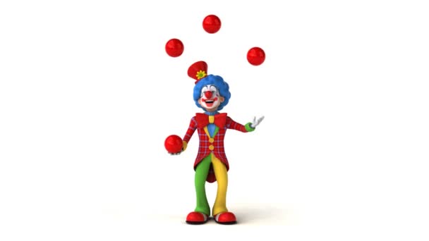 Clown jongleren met ballen — Stockvideo