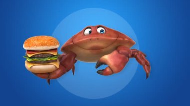 komik Yengeç hamburger ile  