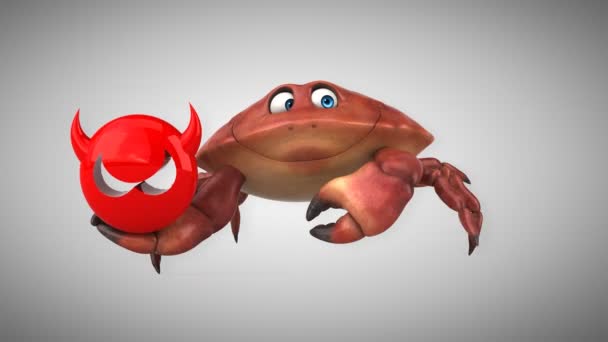 Crabe drôle avec signe de virus — Video