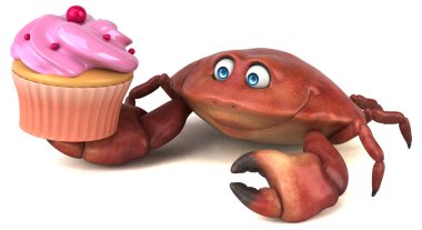 çizgi film karakteri ile cupcake  