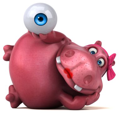 çizgi film karakteri holding göz 