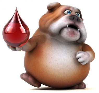 kan damlası tutan çizgi film karakteri