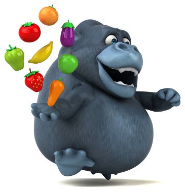 çizgi film karakteri meyve ve sebze ile