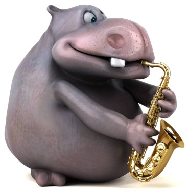 çizgi film karakteri ile müzik enstrümanı  