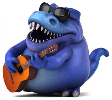 çizgi film karakteri ile müzik enstrümanı  