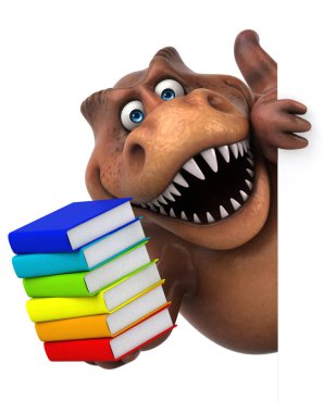 cartoon character with books clipart