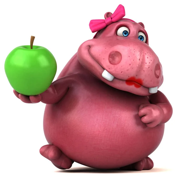 Personagem de desenho animado com maçã — Fotografia de Stock