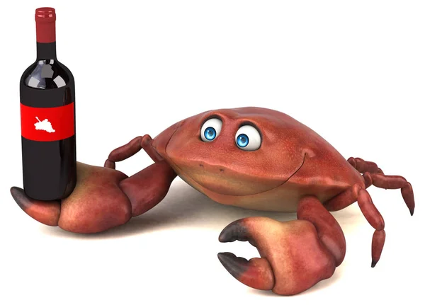 Cartoon character with wine — Stock Photo, Image