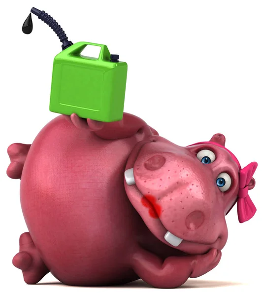 Cartoon character holding oil — Stock Photo, Image