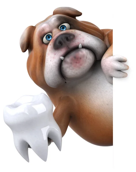 Funny cartoon character with tooth — Stock Photo, Image