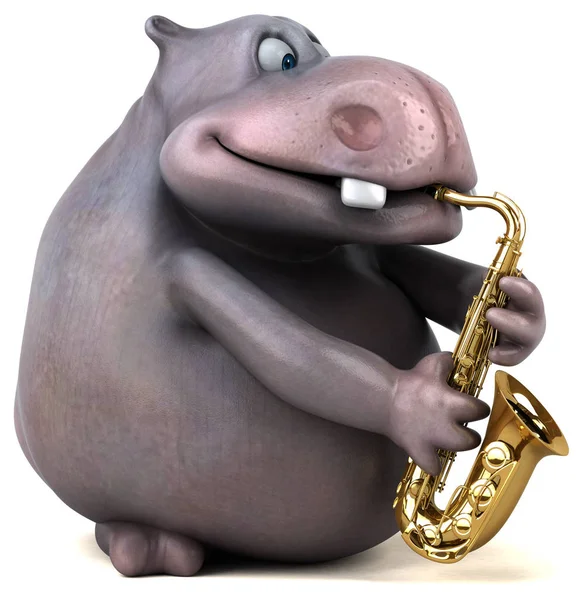 çizgi film karakteri ile müzik enstrümanı  