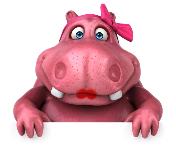 Hipopótamo rosa - Ilustración — Foto de Stock