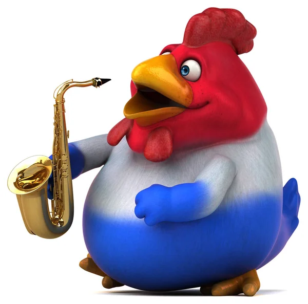 çizgi film karakteri ile müzik enstrümanı  