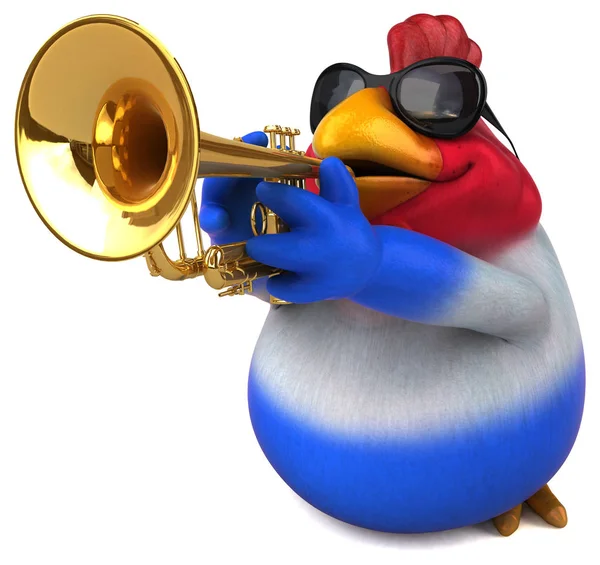 çizgi film karakteri ile müzik enstrümanı  