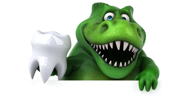 Смішний персонаж мультфільму з зубом — стокове фото