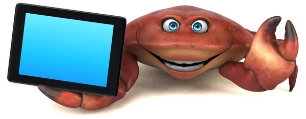 Cartoon character with tablet Stock Picture