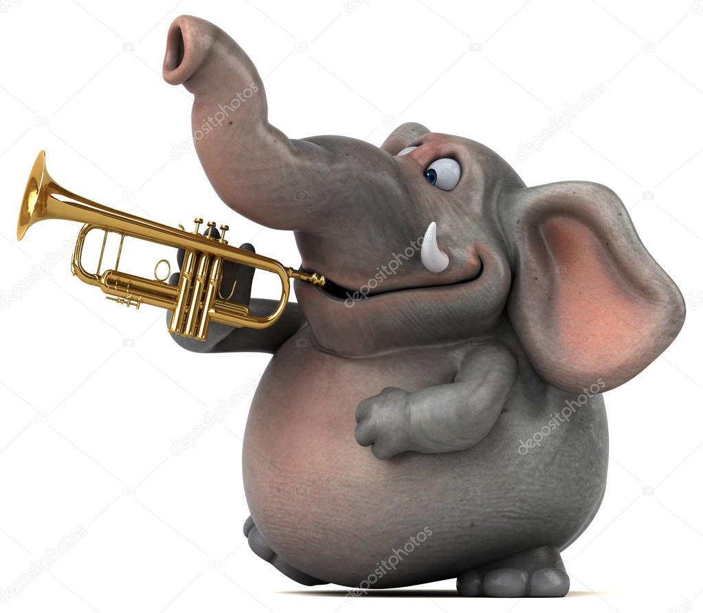 cartoon character with music instrument  
