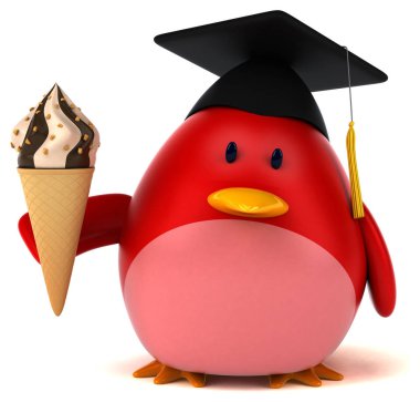 çizgi film karakteri holding dondurma