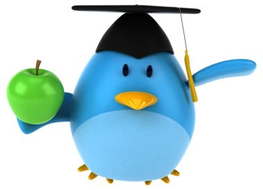  çizgi film karakteri holding elma 