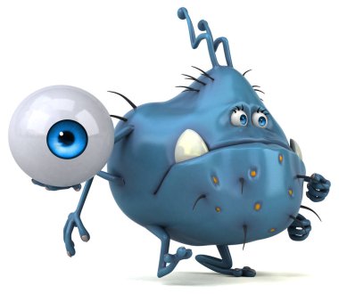 çizgi film karakteri holding göz 