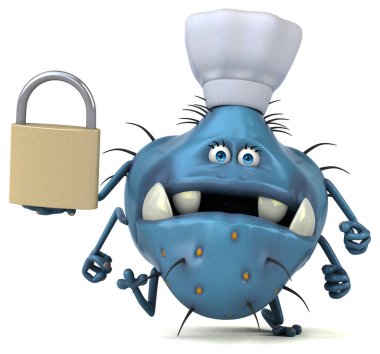 çizgi film karakteri holding asma kilit