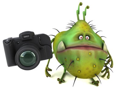 çizgi film karakteri holding kamera  