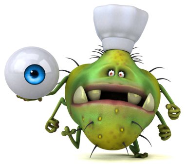 çizgi film karakteri holding göz 