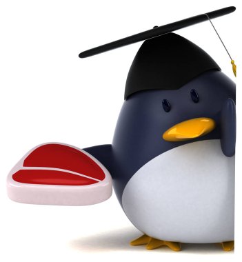 Eğlenceli çizgi film karakteri etli  