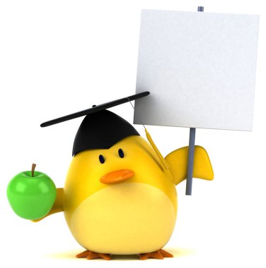  çizgi film karakteri holding elma 