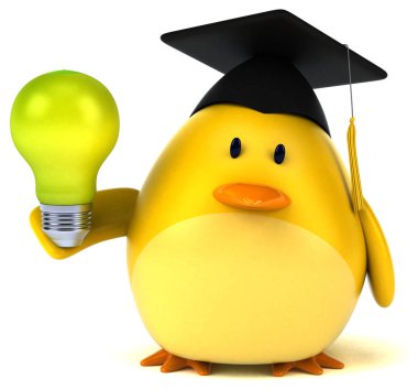  çizgi film karakteri holding ampul