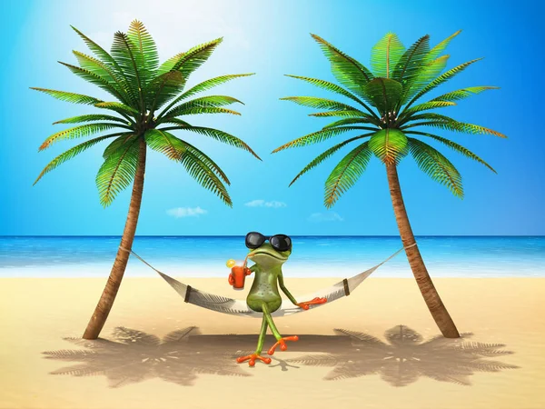 Kokteyl ile yeşil çizgi film karakteri